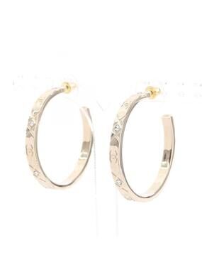 Chanel Coco Mark Hoop Pierced Earrings #291470C10B